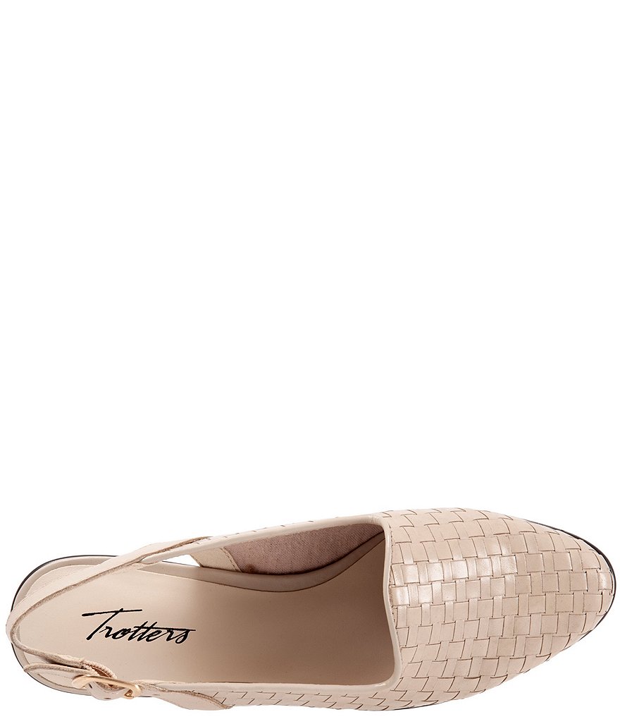 Trotters Lena Woven Leather Slingback Flats