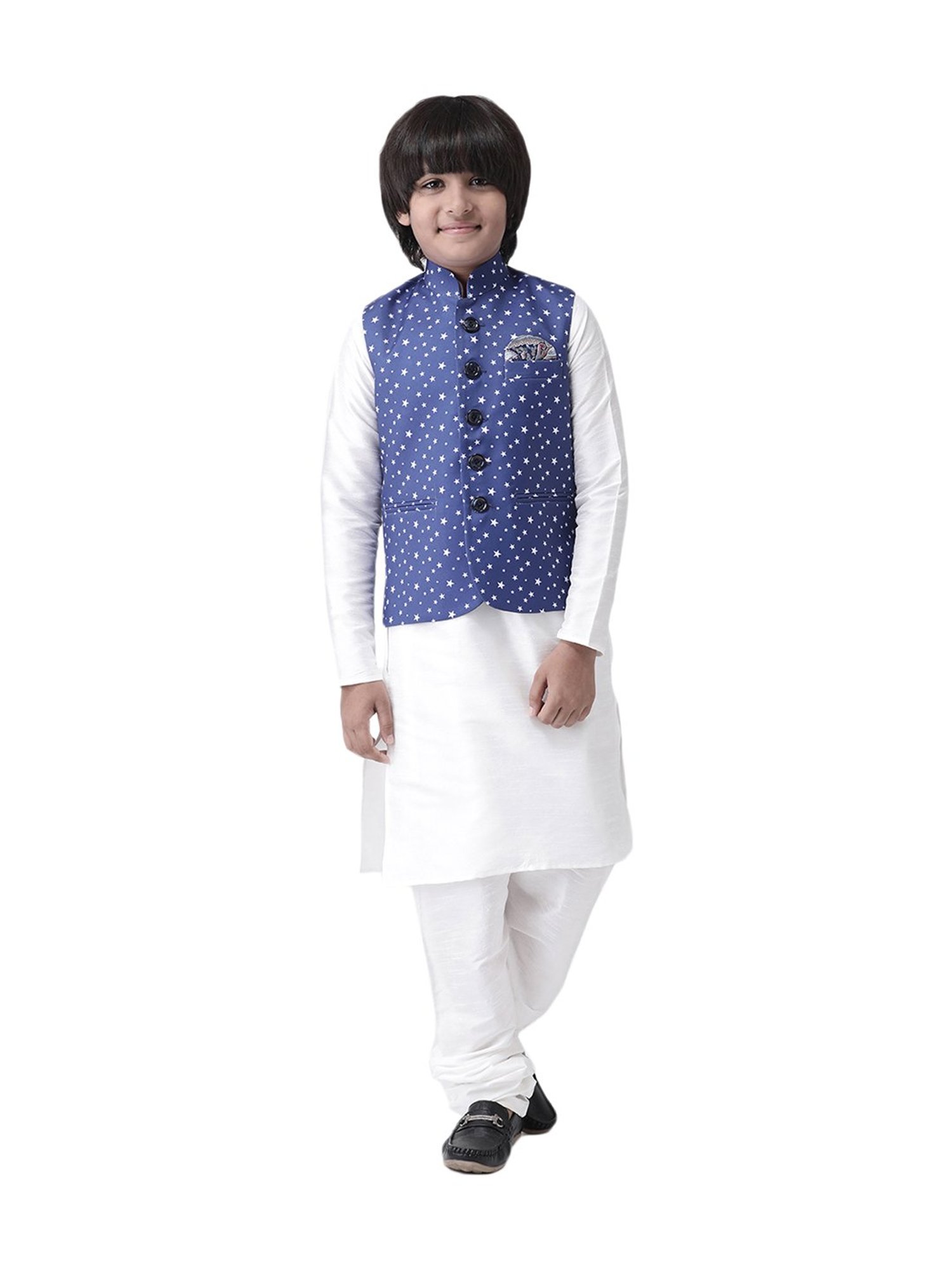 Hangup Kids Multicolor Printed Kurta & Pyjamas With Waistcoat