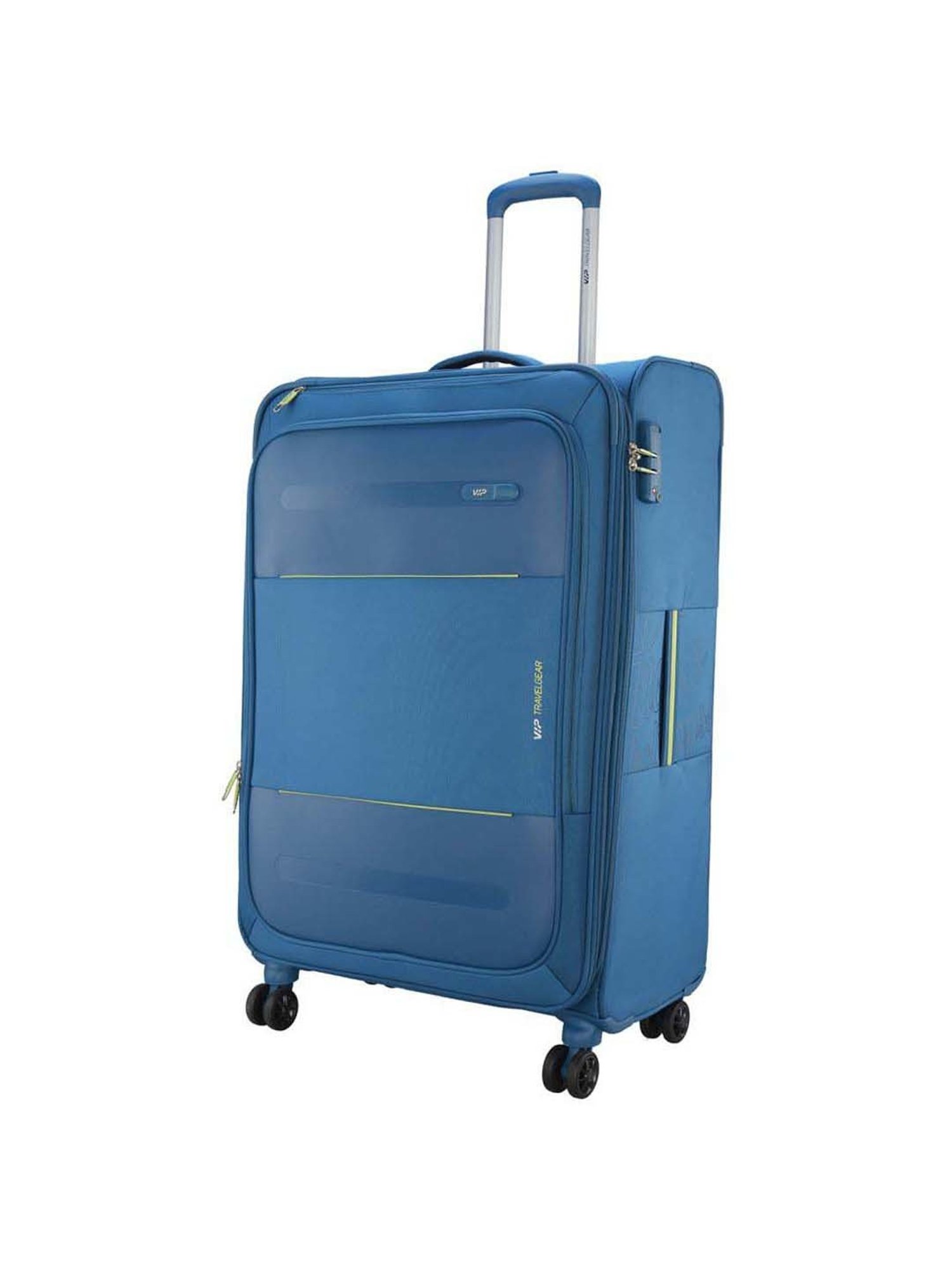 VIP Como Str Exp Teal Blue Solid Soft Large Trolley Bag - 47.2 cm