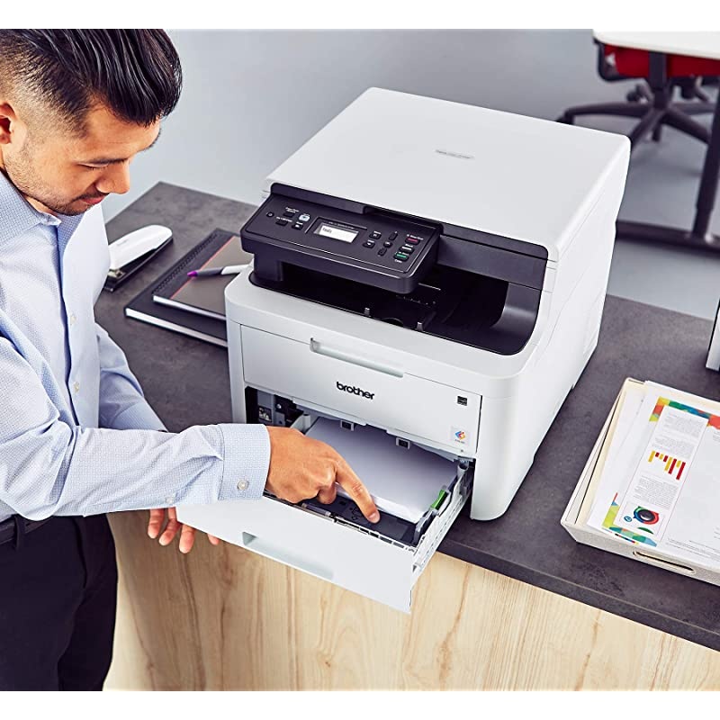 HLL3290CDW Compact Digital Color Printer Providing Laser Printer Quality Results with Convenient Flatbed Copy Scan Wireless Printing and Duplex Printing  Dash Replenishment Ready