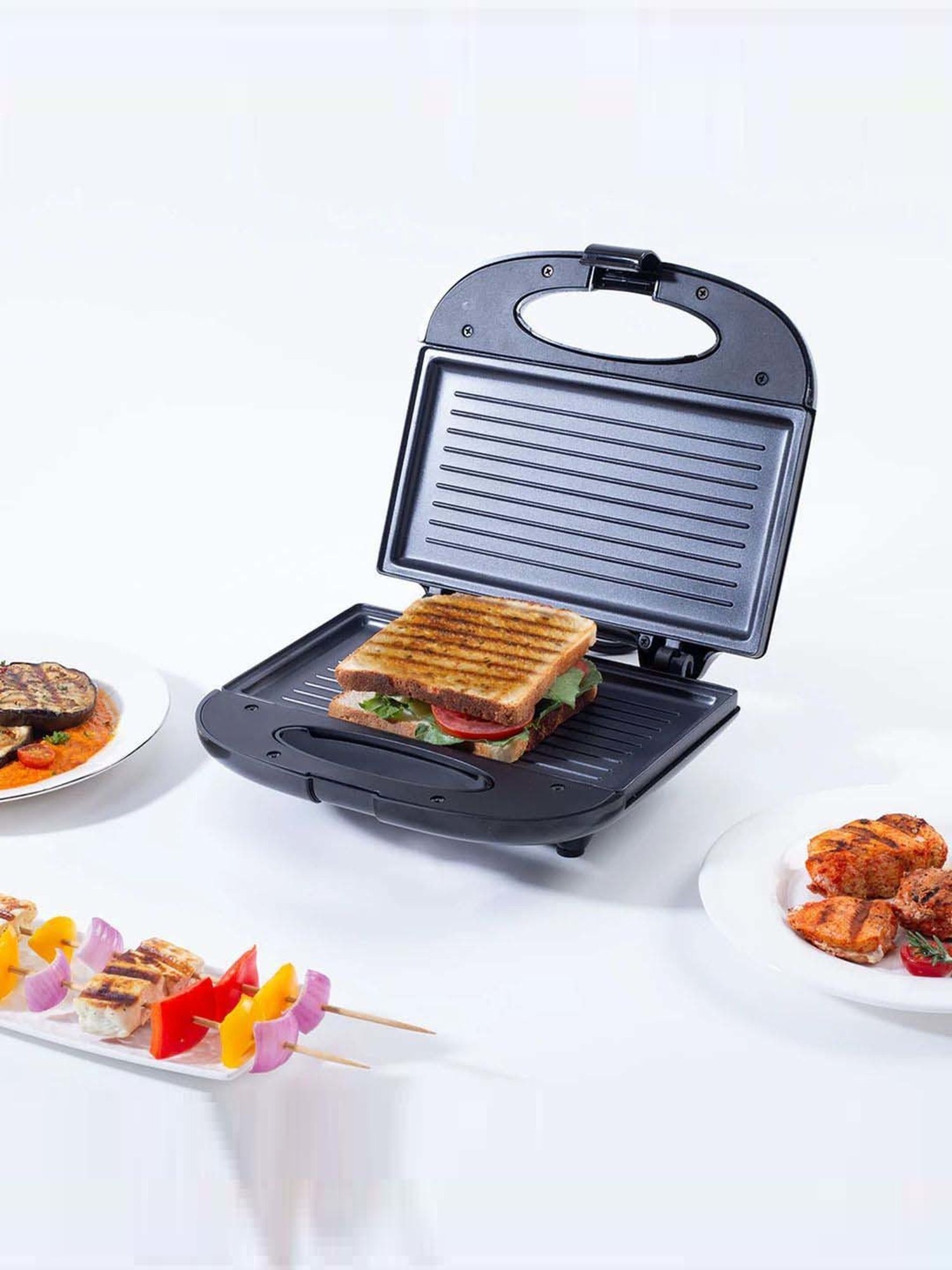 Borosil Sandwich Maker 2000W with Non stick coating (Black)