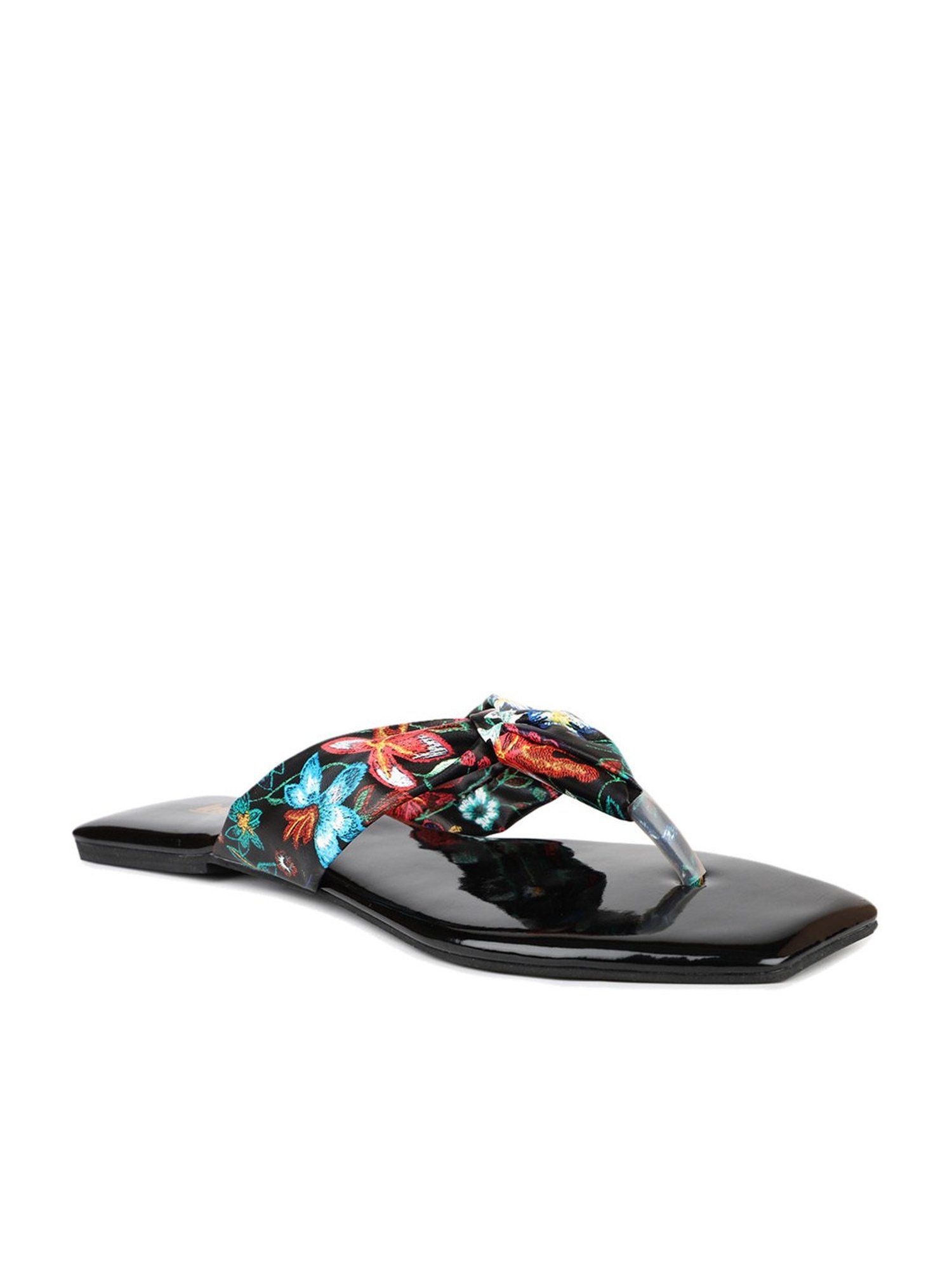 Inc.5 Women's Black Thong Sandals