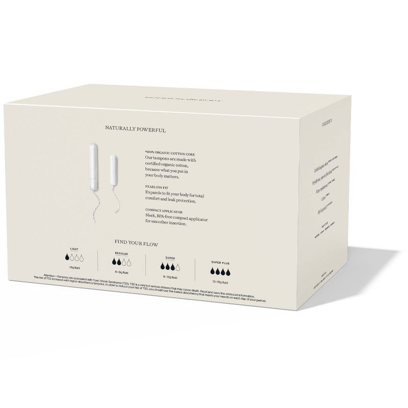 Cora Organic Tampons Mix Pack - Light/Regular/Super - 48ct