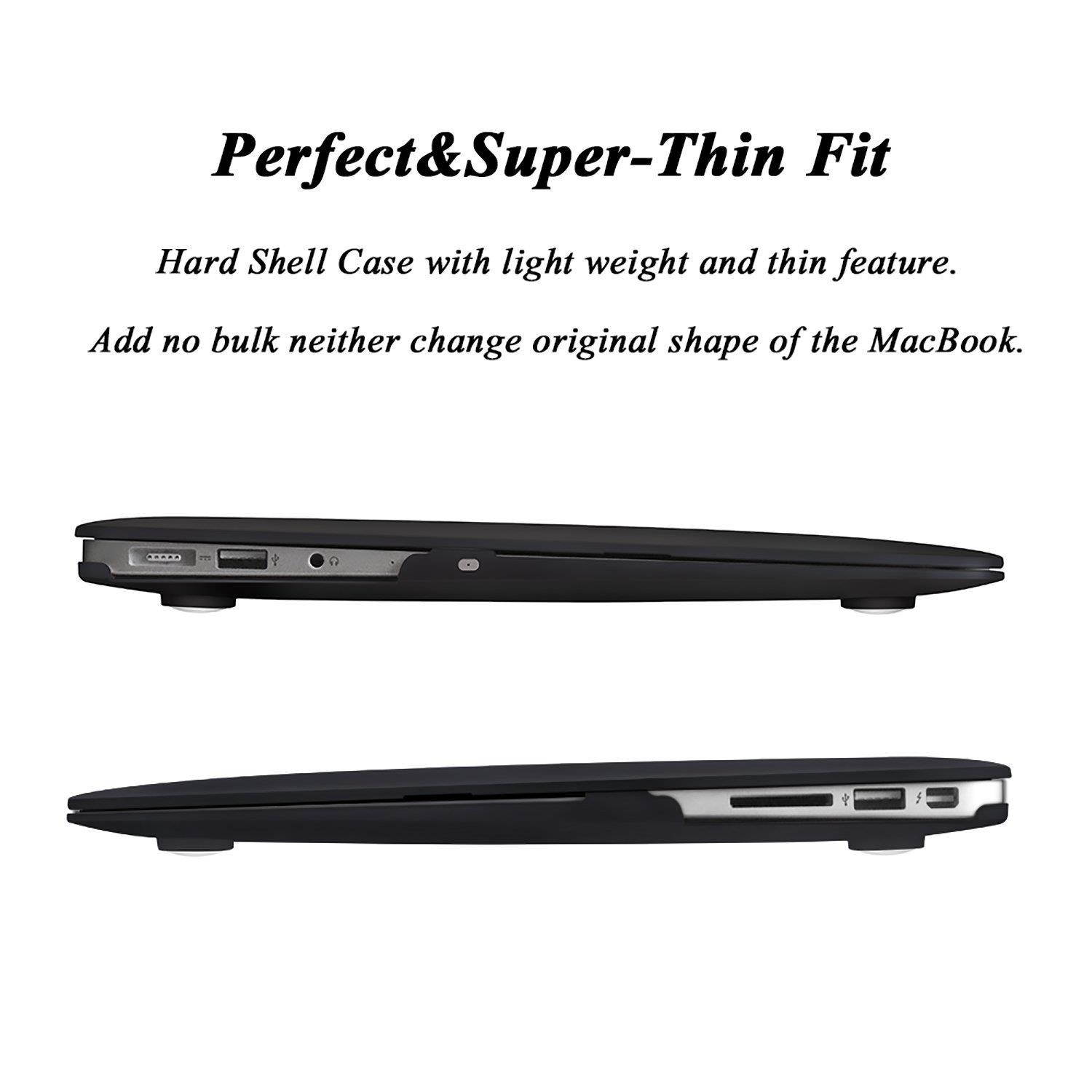 DWON MacBook Air 13 inch Case with Keyboard Cover and Dust Plug for Apple MacBook Air 13 inch Sleeve Model A1369 and A1466 - Double Crane