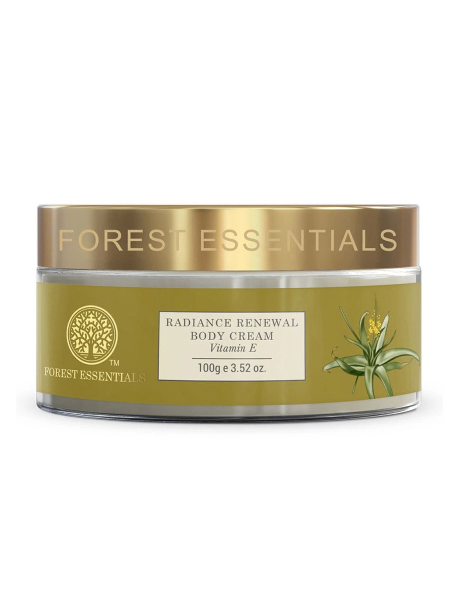 Forest Essentials Radiance Renewal Body Cream with Vitamin E for Dry Skin - 100 gm