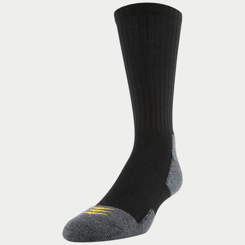 PowerSox Men's Workwear 6pk Crew Athletic Socks  - Black 6-12.5