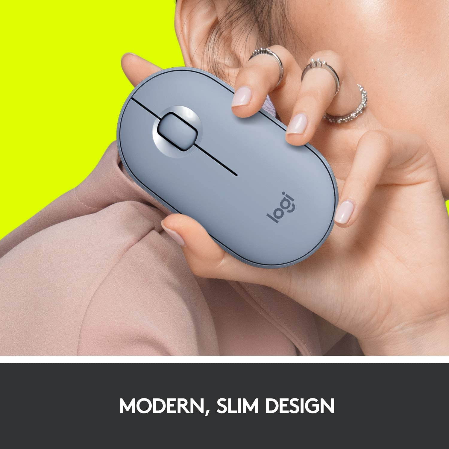 Logitech M355 Portable Wireless Mouse with Bluetooth or 2.4 GHz Receiver, Silent, Slim Computer Mouse with Quiet Click for Laptop, Notebook, PC and Mac - Black