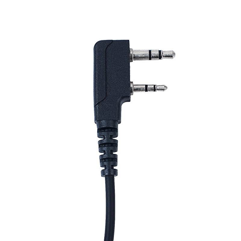 D Shape Earpiece Headset with Big PTT for 2 Pin Walkie Talkie Radio Kenwood