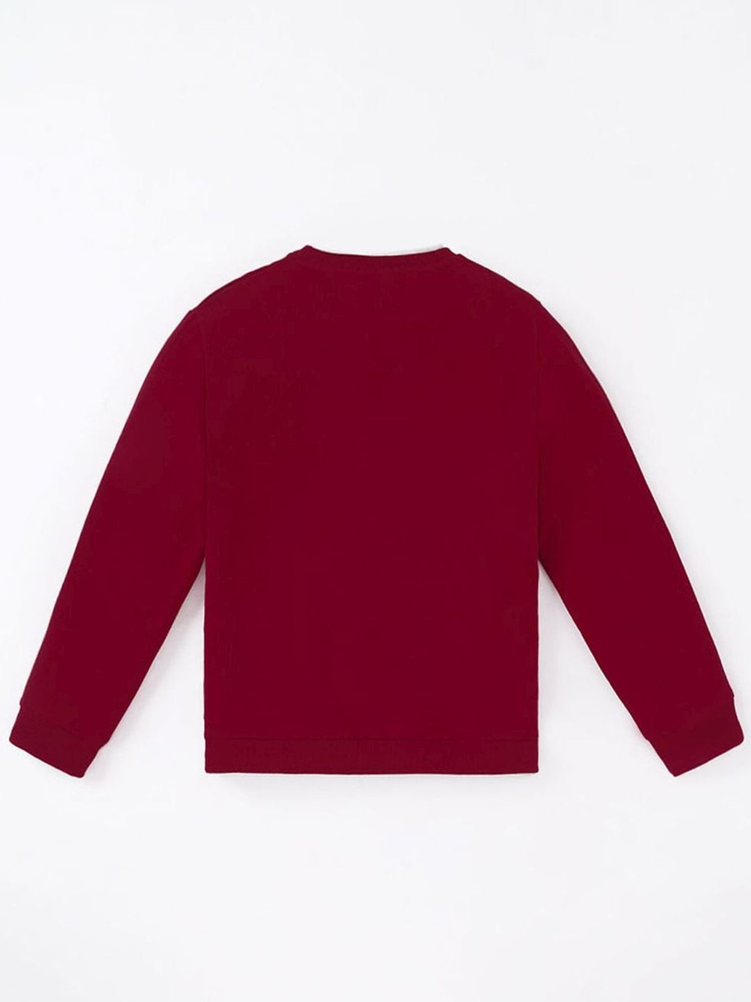 Ed-a-Mamma Kids Red Cotton Printed Full Sleeves Sweatshirt