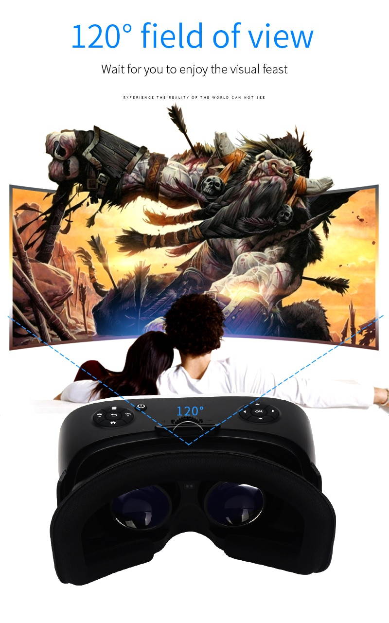 5.5' 3G RAM Android 2K HD Wifi Video Box Smart Glasses Virtual Reality All In One VR Headset 3D Glasses With VR Controller