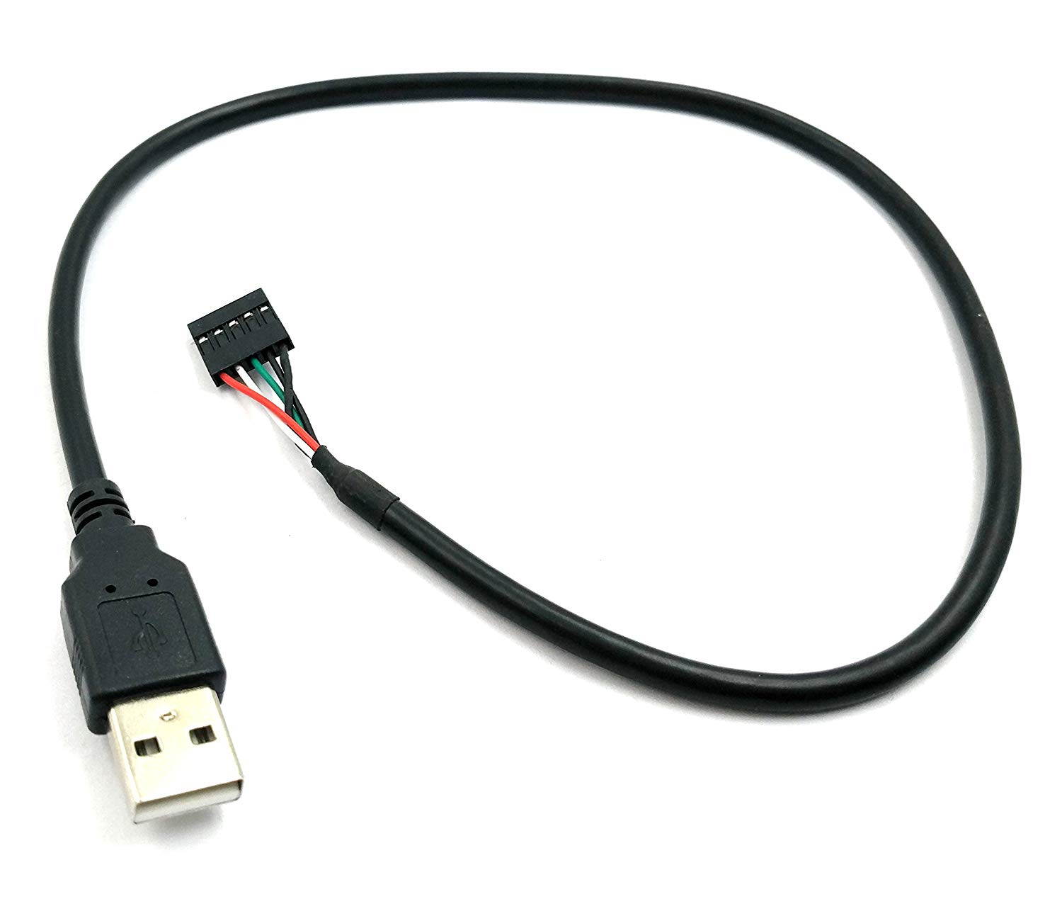 (2 Pack)5 Pin Motherboard Female Header to Micro-USB 2.0 Male Adapter Dupont Extender Cable, Micro USB 2.0A male plug to 1x 5Pin Female 0.1" USB header PCB motherboard cable