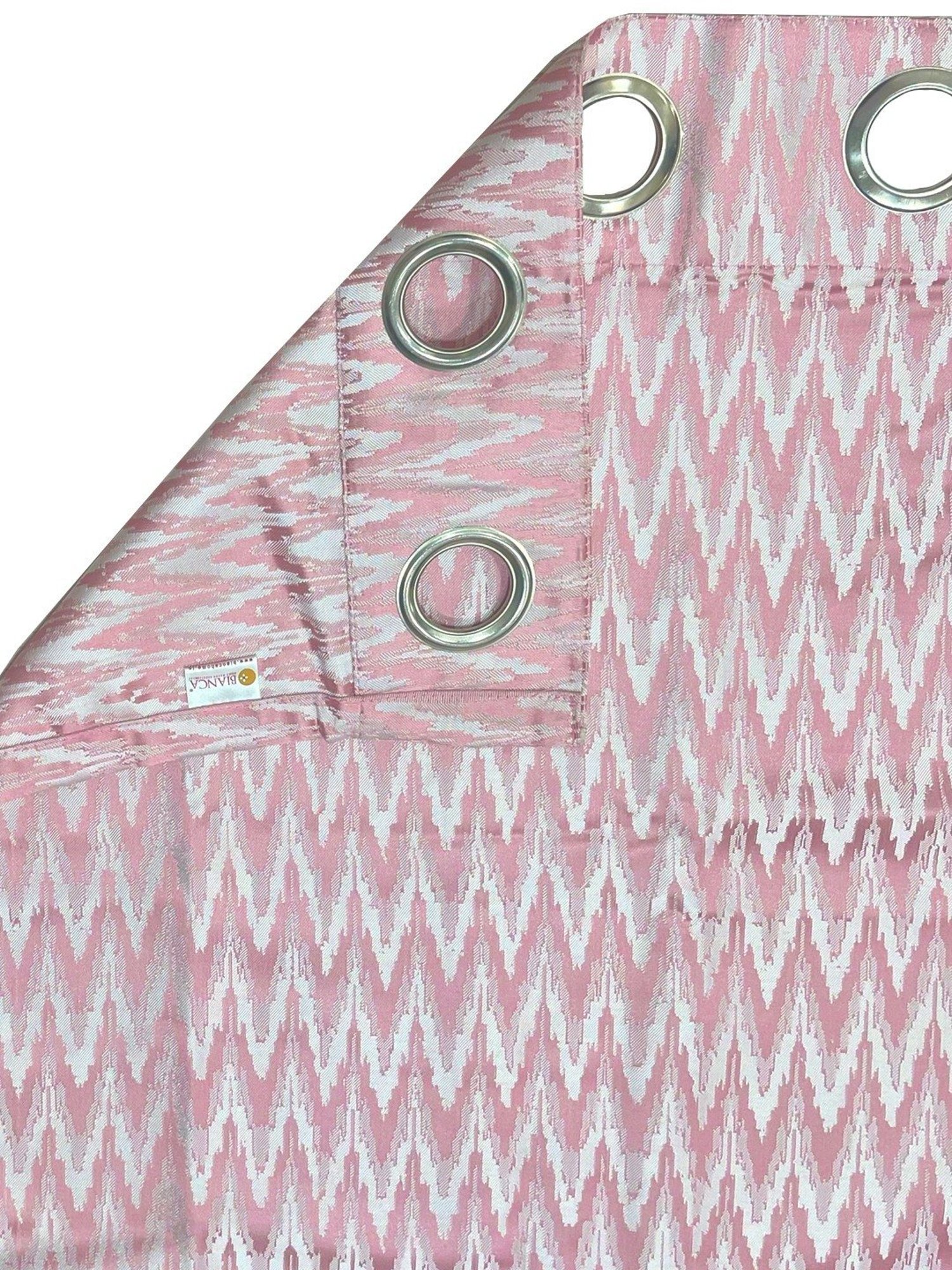 Swayam Cream & Blue Printed Faux Silk Door Curtains - Set of 2