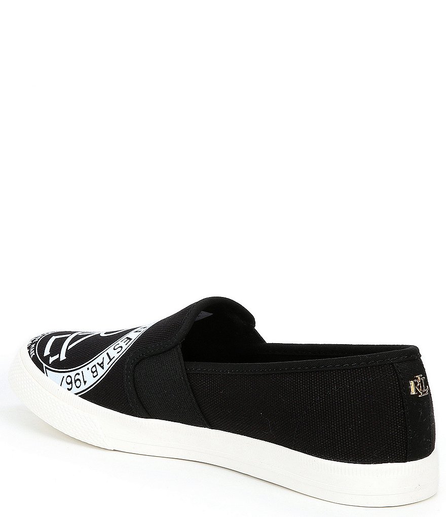 Lauren Ralph Lauren Jinny Logo Detail Canvas Slip-On Sneakers