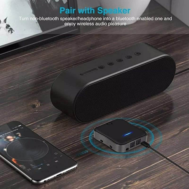 Bluetooth 50 Transmitter Receiver Adapter AptX Low Latency Bluetooth Audio Transmitter for TV PC Optical Digital Toslink35mm AuxRCAPC USB 32ft Range Dual Link No Audio Delay