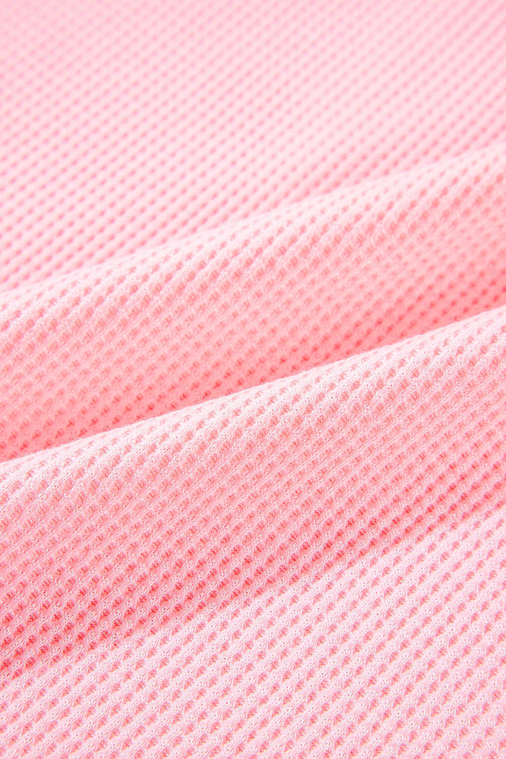 Rose Red Solid Waffle Knit Plus Size Two Piece Shorts Set