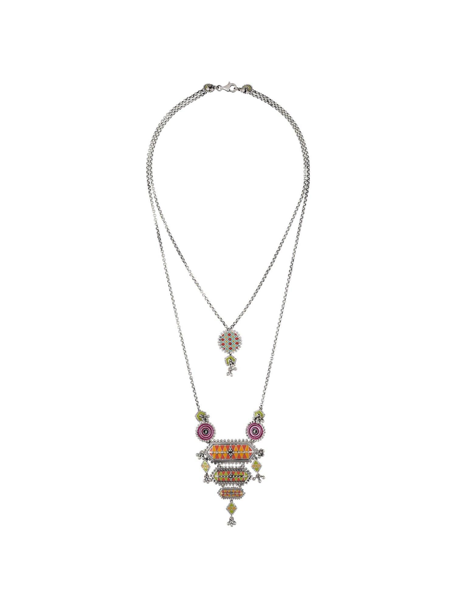 Tribe Amrapali 92.5 Sterling Silver Nirali Ghungroo Lariat Necklace for Women