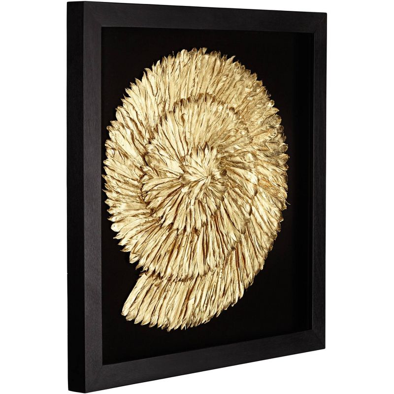 Newhill Designs Nautilus Feathers Gold 31 1/2" Square Wall Art