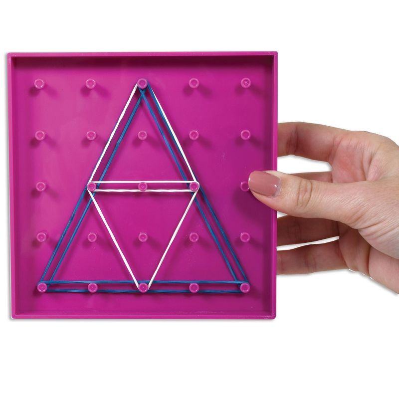 Edx Education Double-Sided Geoboard Set - Set of 6 with Rubber Bands
