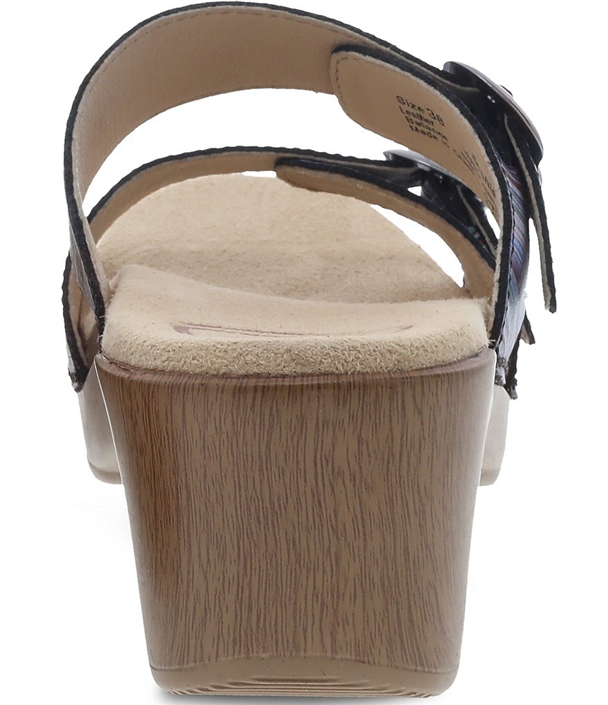 Dansko Sophie Metallic Stripe Leather Slide Sandals