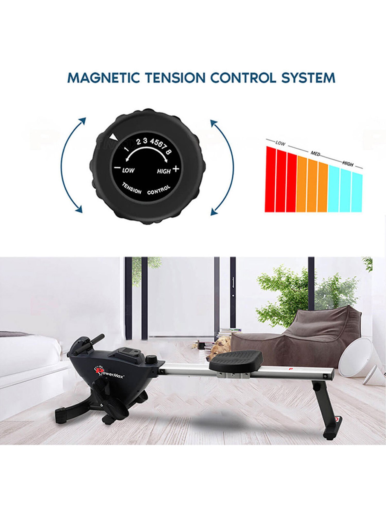 PowerMax Fitness RH-200 Rowing Machine (Black)