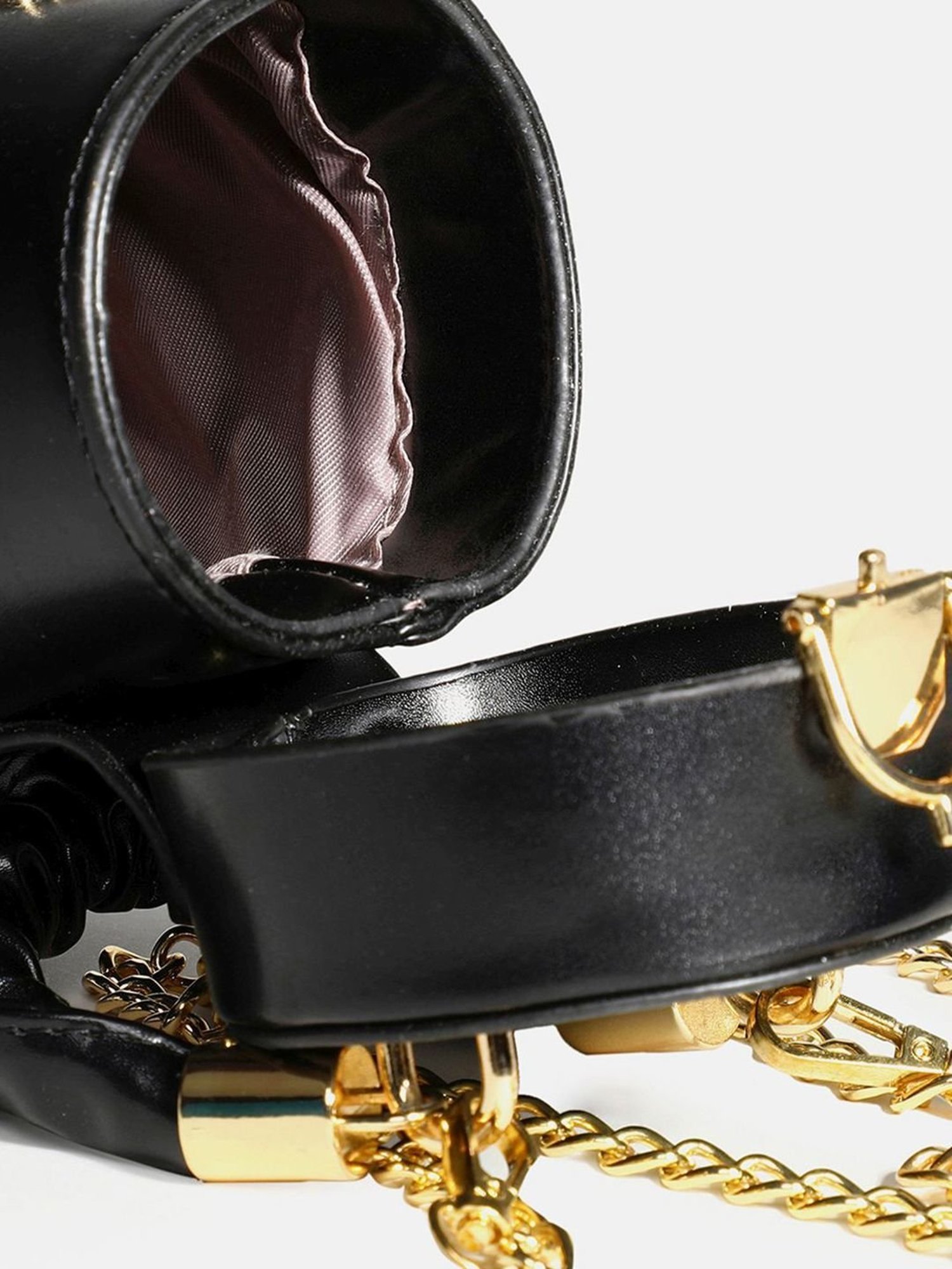 HauteSauce Black Solid Small Handbag