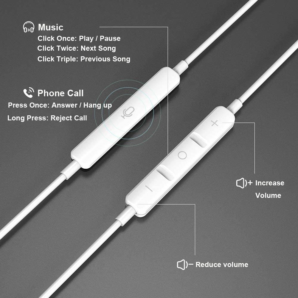 3.5mm Magnetic Cell Phone Earbuds Wired Headphones Earphones with Microphone for Google Pixle 4a 3a XL Galaxy A10S A31 S10 Moto G8+ G Power LG V60 V50 G8 ThinQ Stylo 6 5 Redmi Note 9 8 Pro (Black)