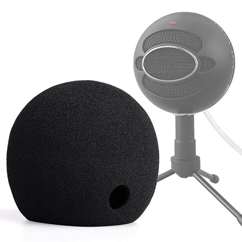 Blue Snowball Pop Filter Foam Cover Blue Snowball Cover Microphone Windscreen Compatible with Blue Snowball Ice Microphone Black