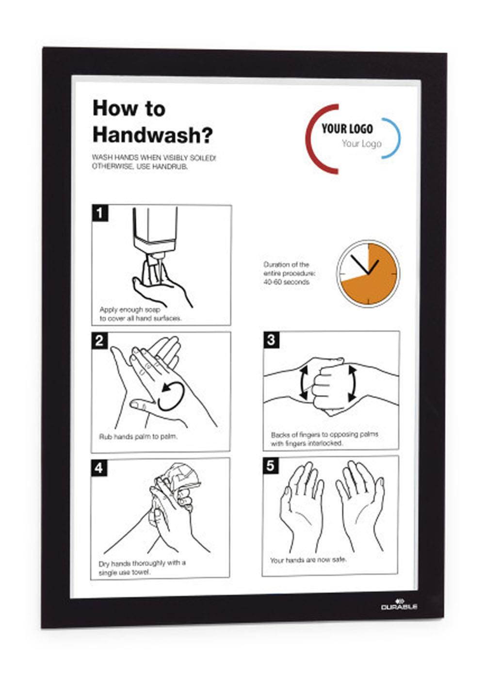 Durable Duraframe Sign Holder, 8 1/2 X 11, Black Frame, 2 Per Pack 476801