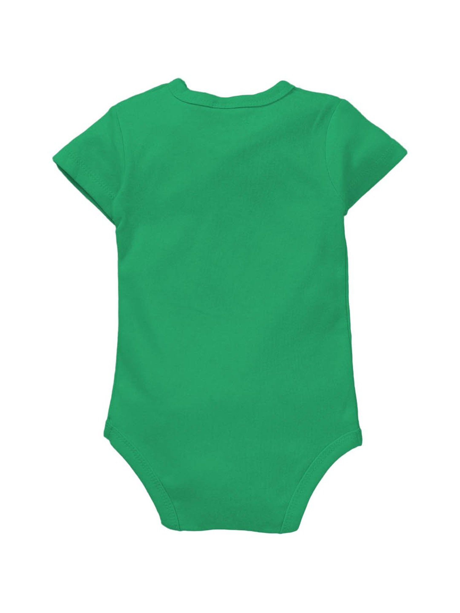 Zeezeezoo Kids Green Mumma's Favourite Printed Onesie
