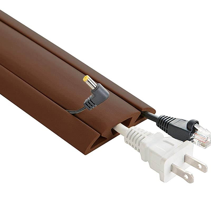 3Channel Cord Protector amp Concealer for Floor 15 FT Brown