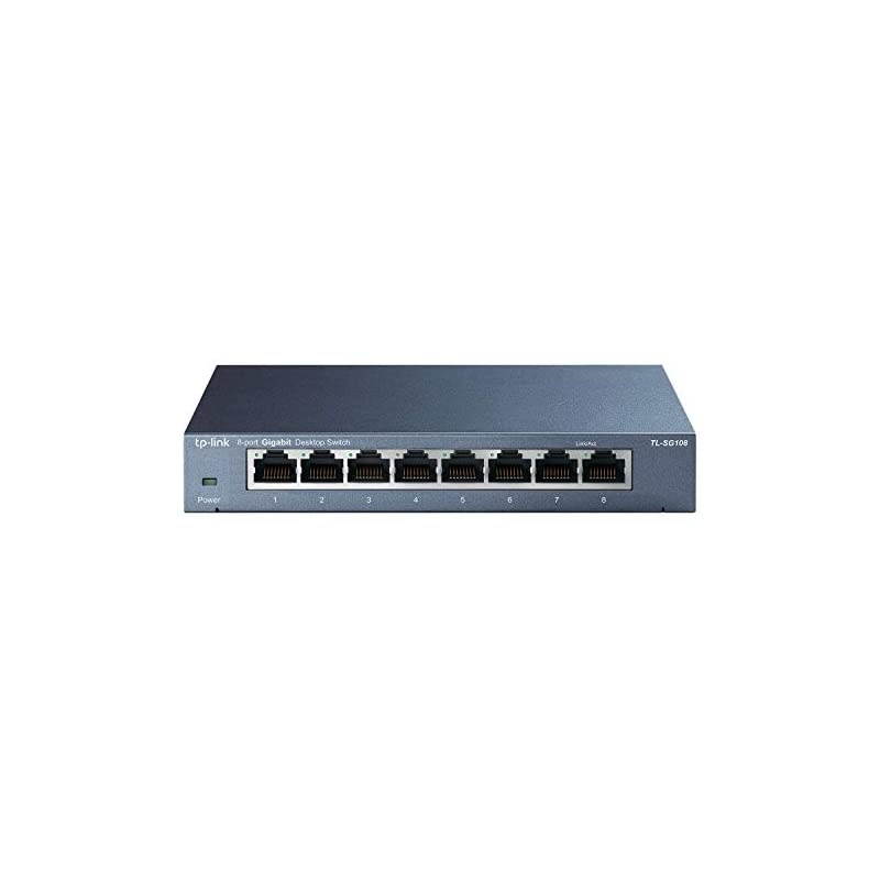 TL-SG108 | 8 Port Gigabit Unmanaged Ethernet Network Switch, Ethernet Splitter | Plug & Play | Fanless Metal Design | Shielded Ports | Traffic Optimization | Limited Lifetime Protection