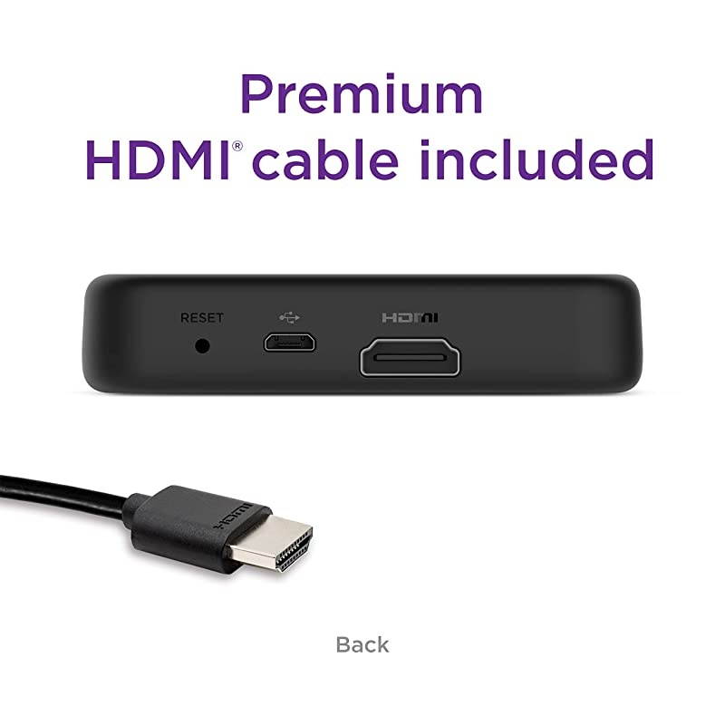 Premiere | HD4KHDR Streaming Media Player Simple Remote and Premium HDMI Cable