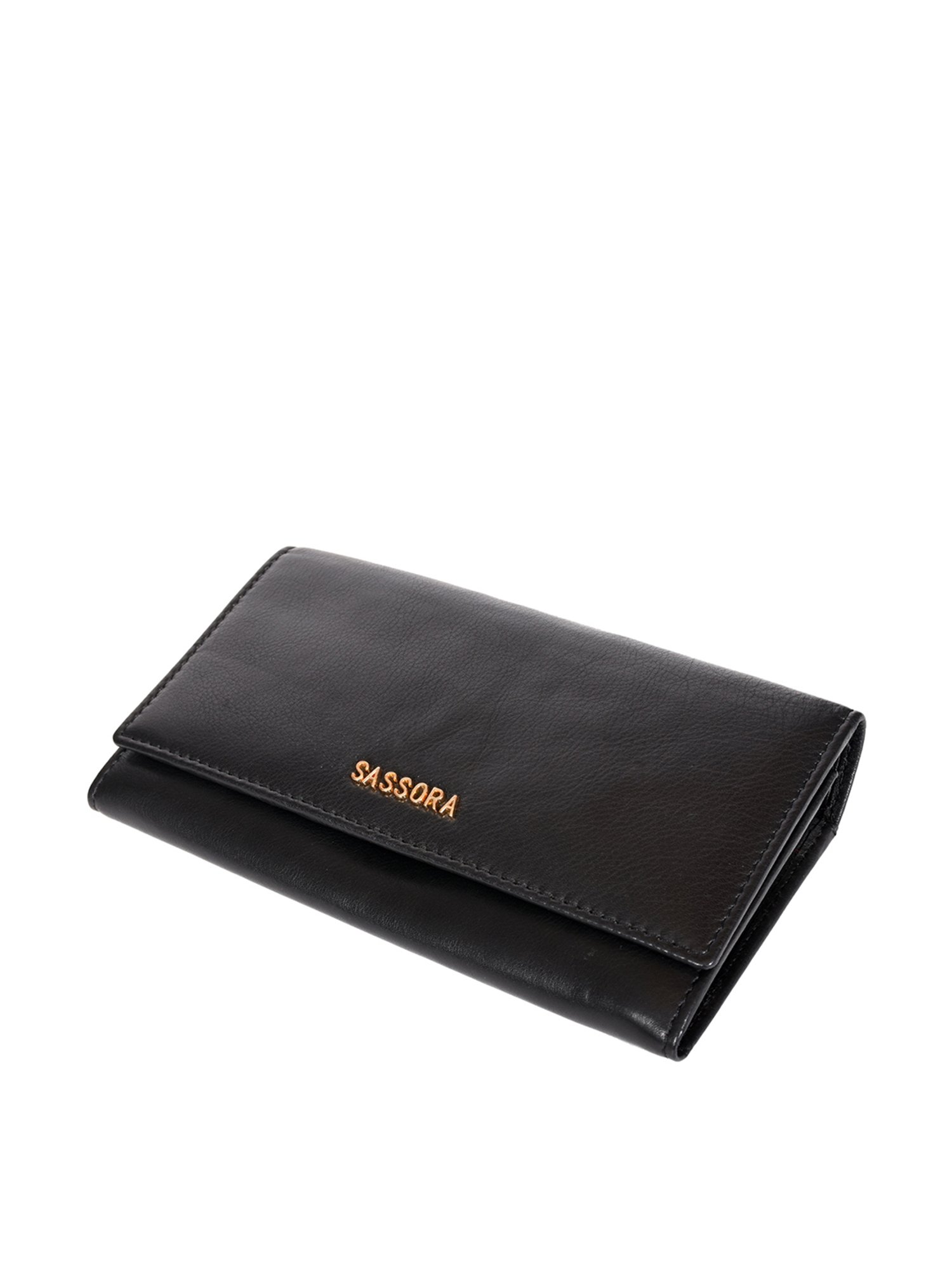 SASSORA Black Solid Rfid Wallet for Women