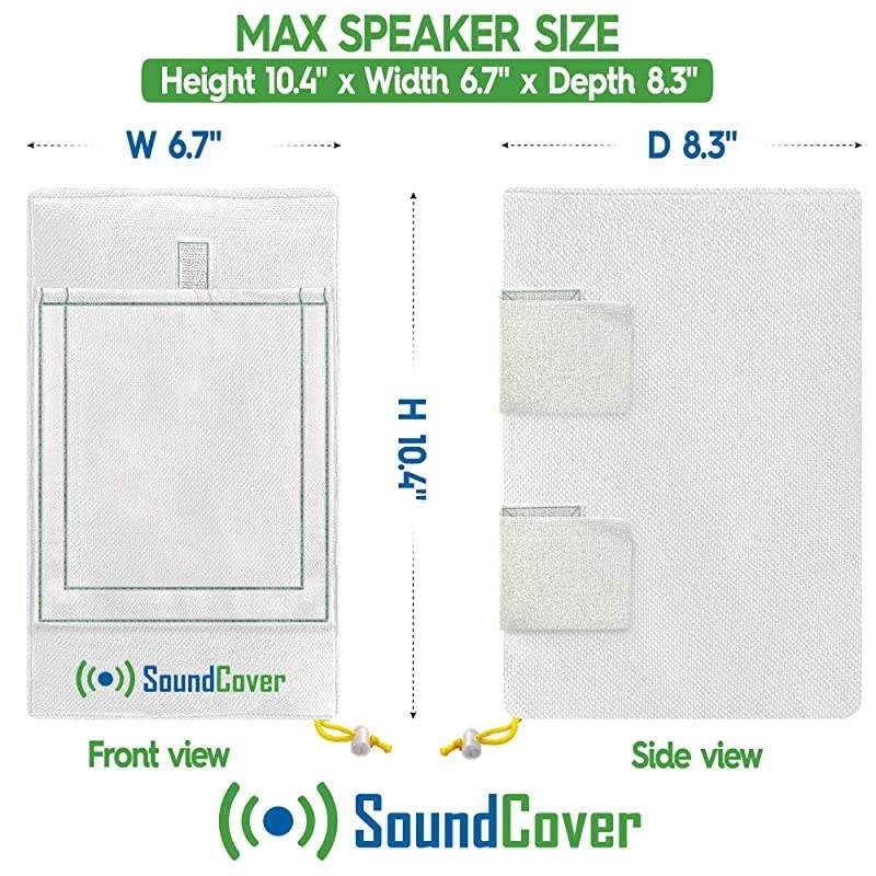 White Waterproof UV Protection Speaker Covers for Outdoor Speakers with Sound Option fit Polk Audio Atrium 5 Yamaha NSAW150 Herdio 55 Pyle 55 Speakers MAX Size H 104 X W 67 X D 83