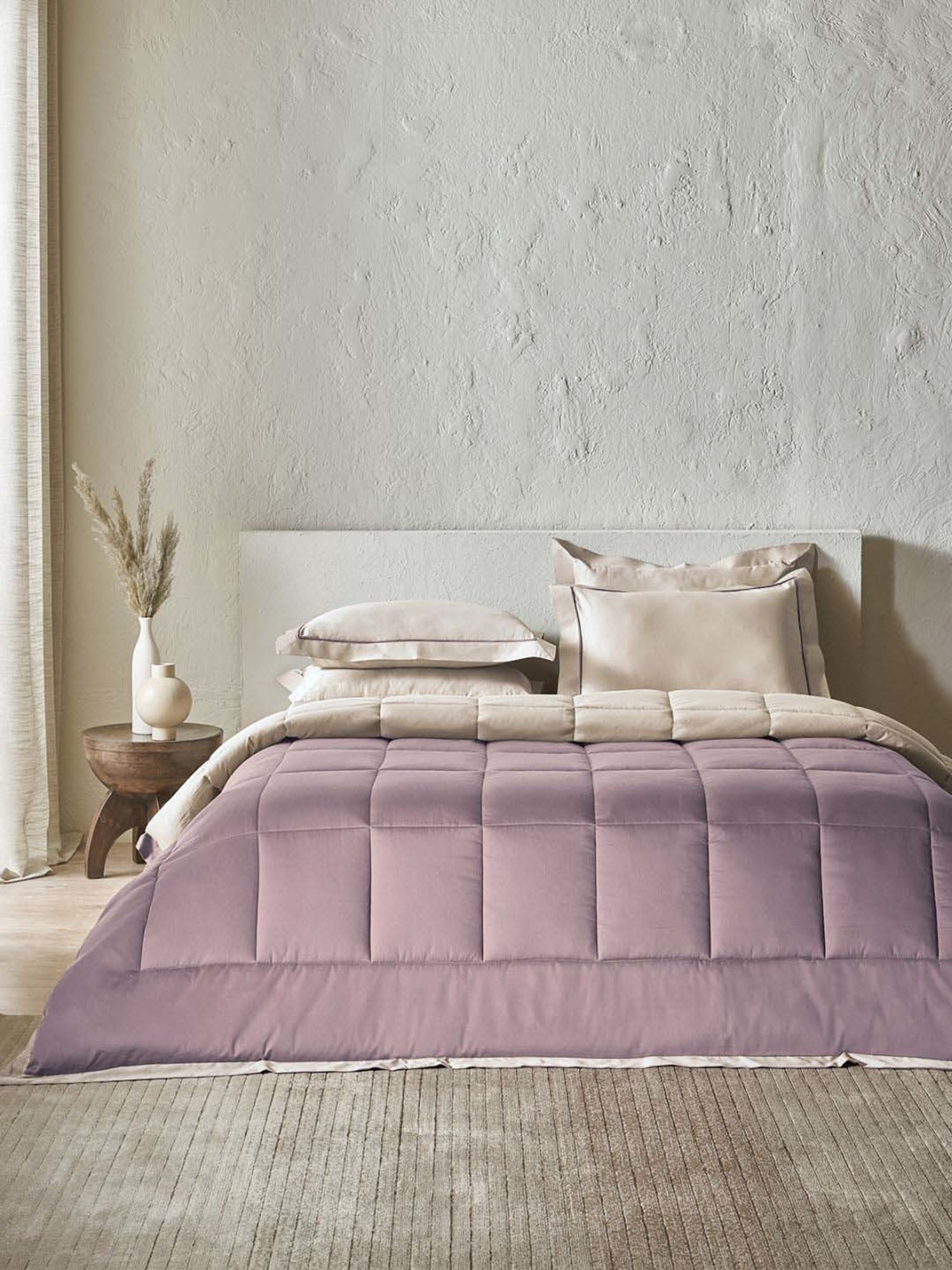 Ddecor Live Beautiful Snuggle II Iguana Pumice Stone Dusty Lilac Cotton 210 TC King Bedsheet Set