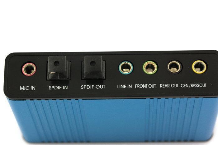 Blue 6 channel 5.1 External Audio Music Sound Card Soundcard For Laptop PC