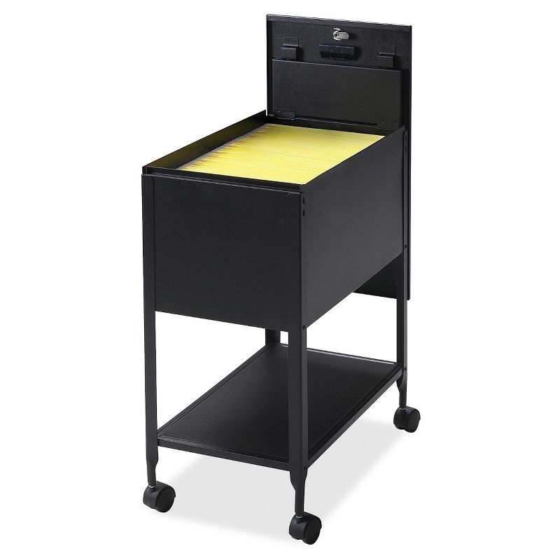 Lorell Vertical Filing Cabinet Mobile Cart Steel - Black