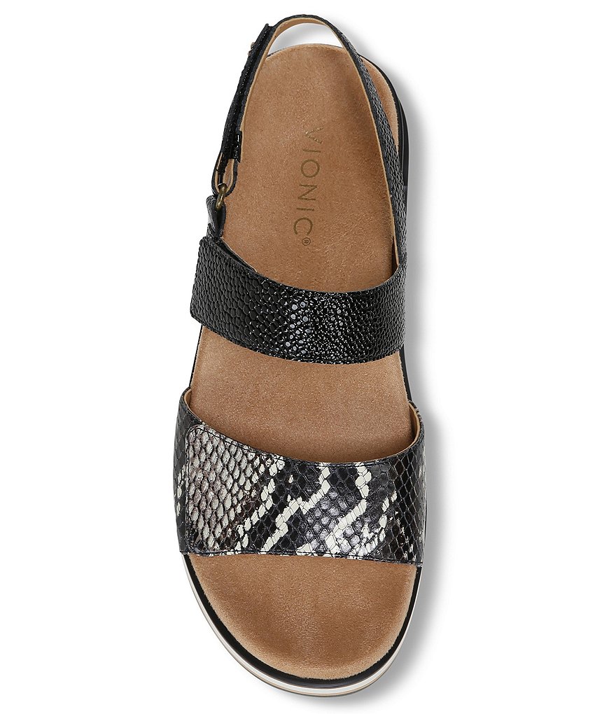 Vionic Brielle Snake Print Wedge Platform Sandals
