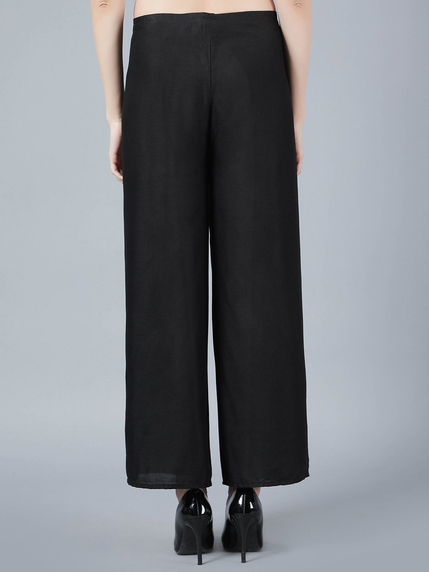 Aditi Wasan Black Relaxed Fit Mid Rise Trousers
