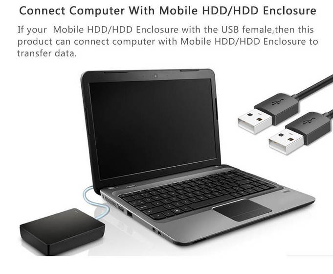 USB 3.0 Male to Male Extended Cable HDD cable USB2.0 Copy Cable Black