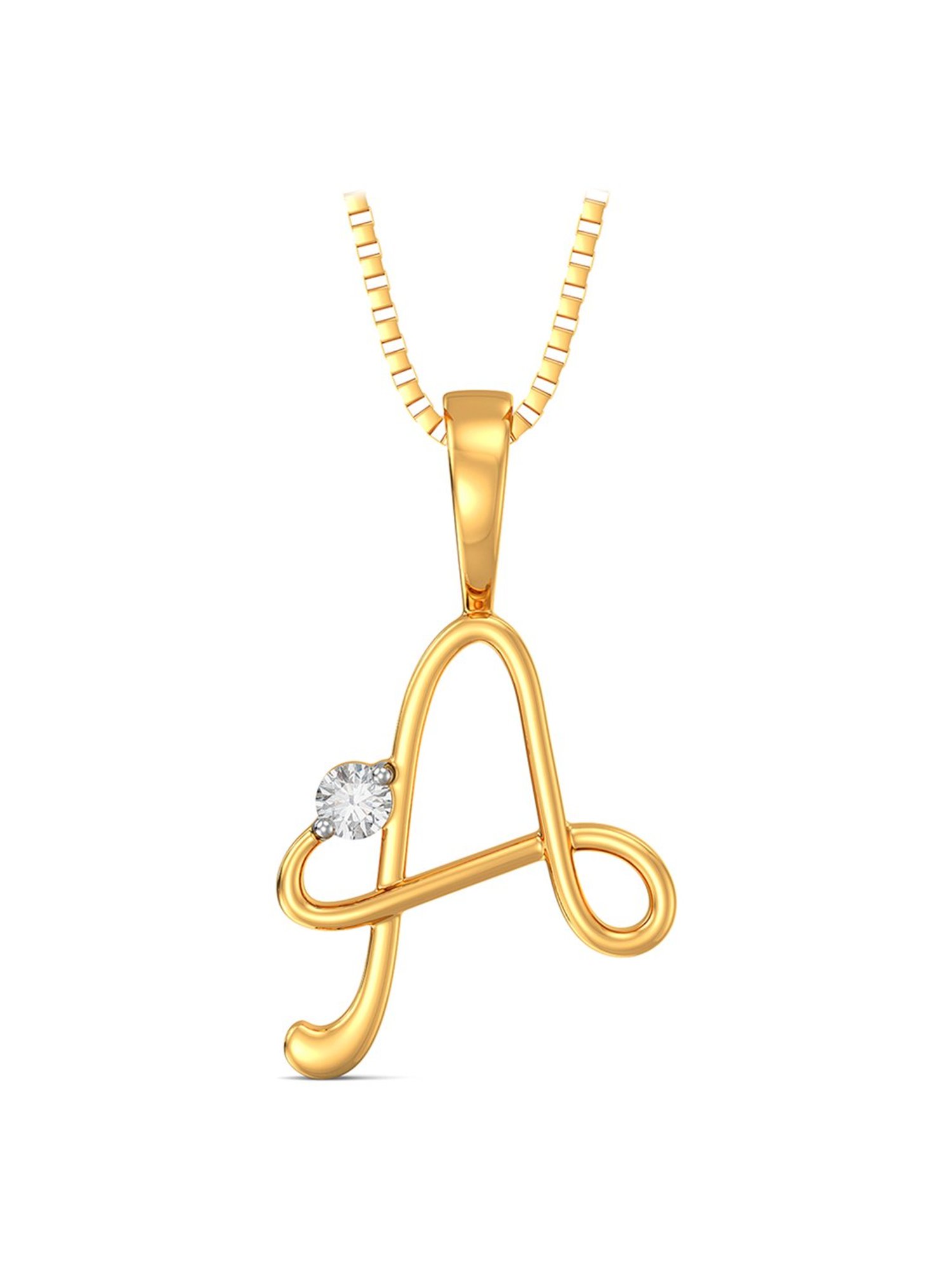 Mia by Tanishq Dual Radiance 18k Gold & Diamond Pendant with Chain