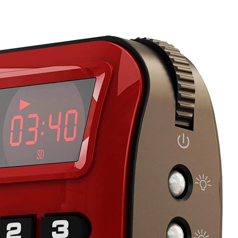 W405 Portable Mini FM Radio Speaker Music Player TF Card for PC iPod Phone with LED Display Red