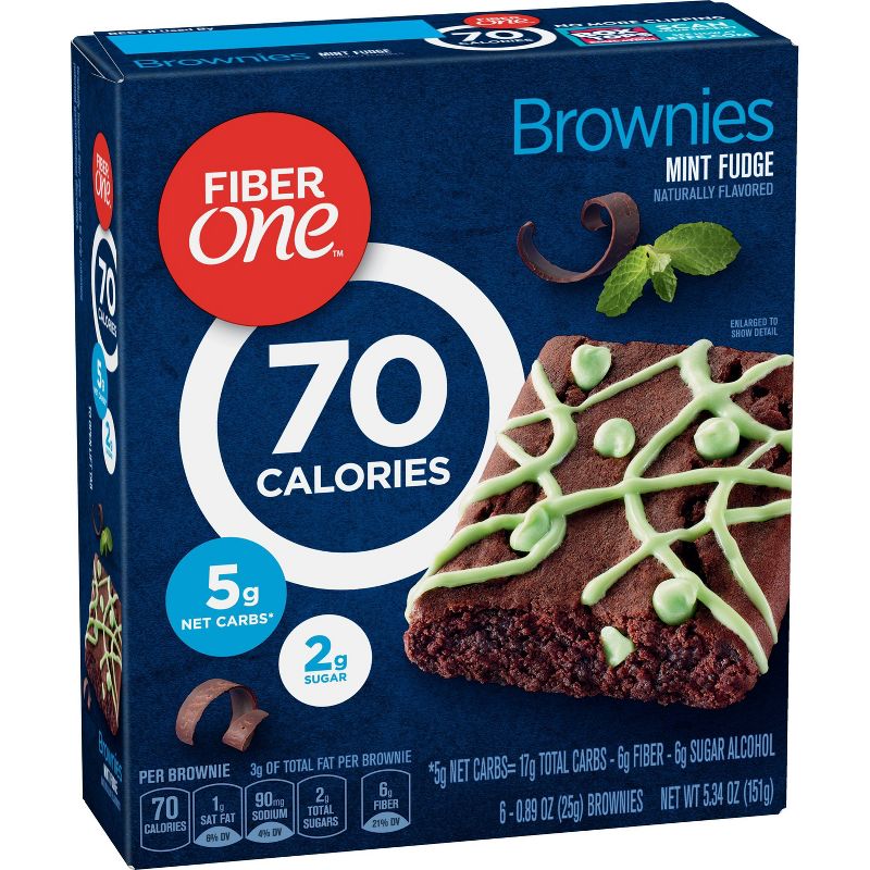Fiber One Mint Fudge Brownies - 6ct
