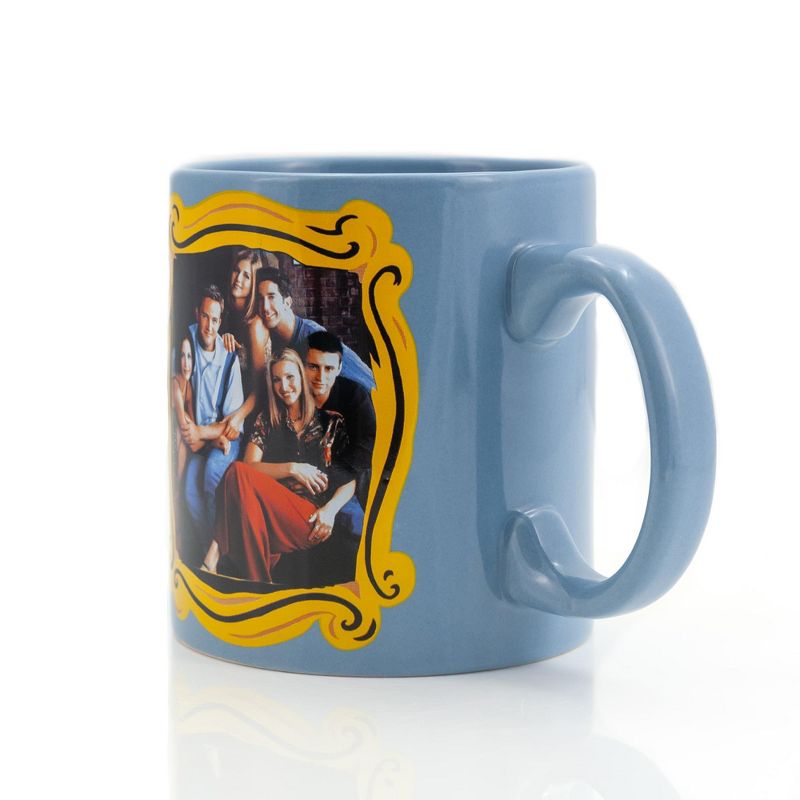 Silver Buffalo Friends Blue Coffee Mug | Friends Group In Monica's Frame | Cup Holds 20 Ounces