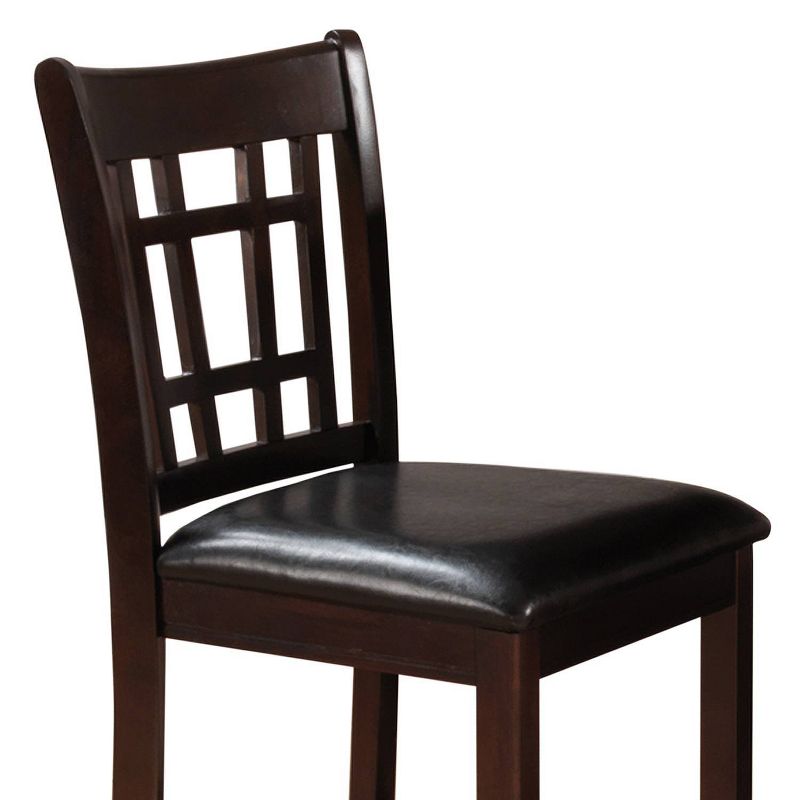 Wooden Barstool with Padded Seat and Open Backrest Blue/Brown - Benzara