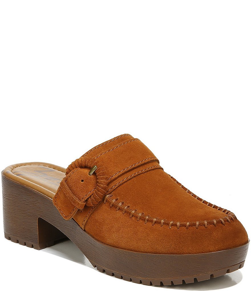Zodiac Raine Suede Buckle Detail Block Heel Clogs