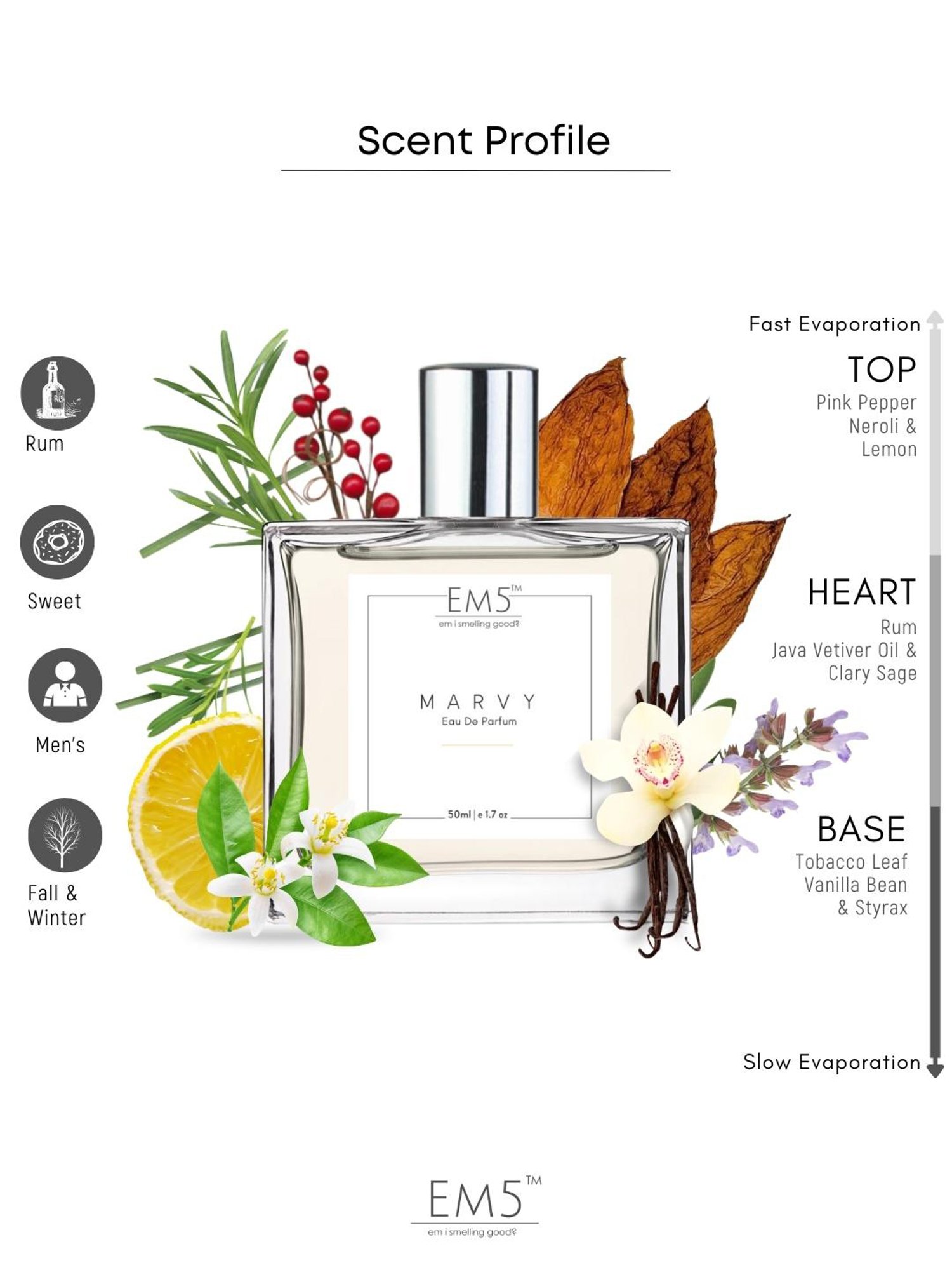 EM5 Marvy Eau de Parfum for Men - 50 ml