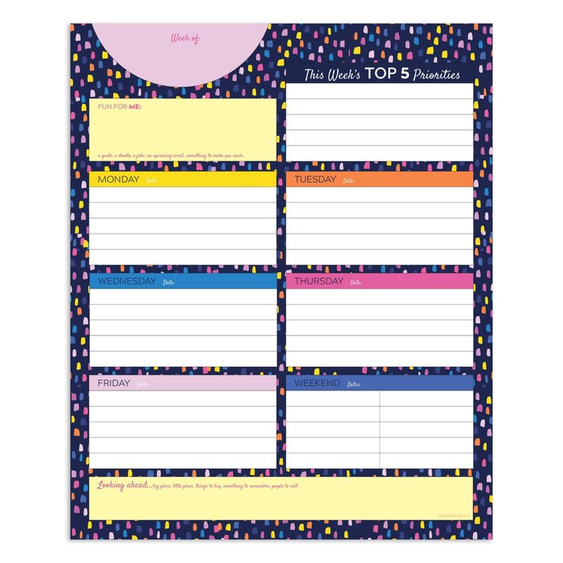 Undated Planner 9" x 12" Bright Weekly Large Task Pad - TF Publishing