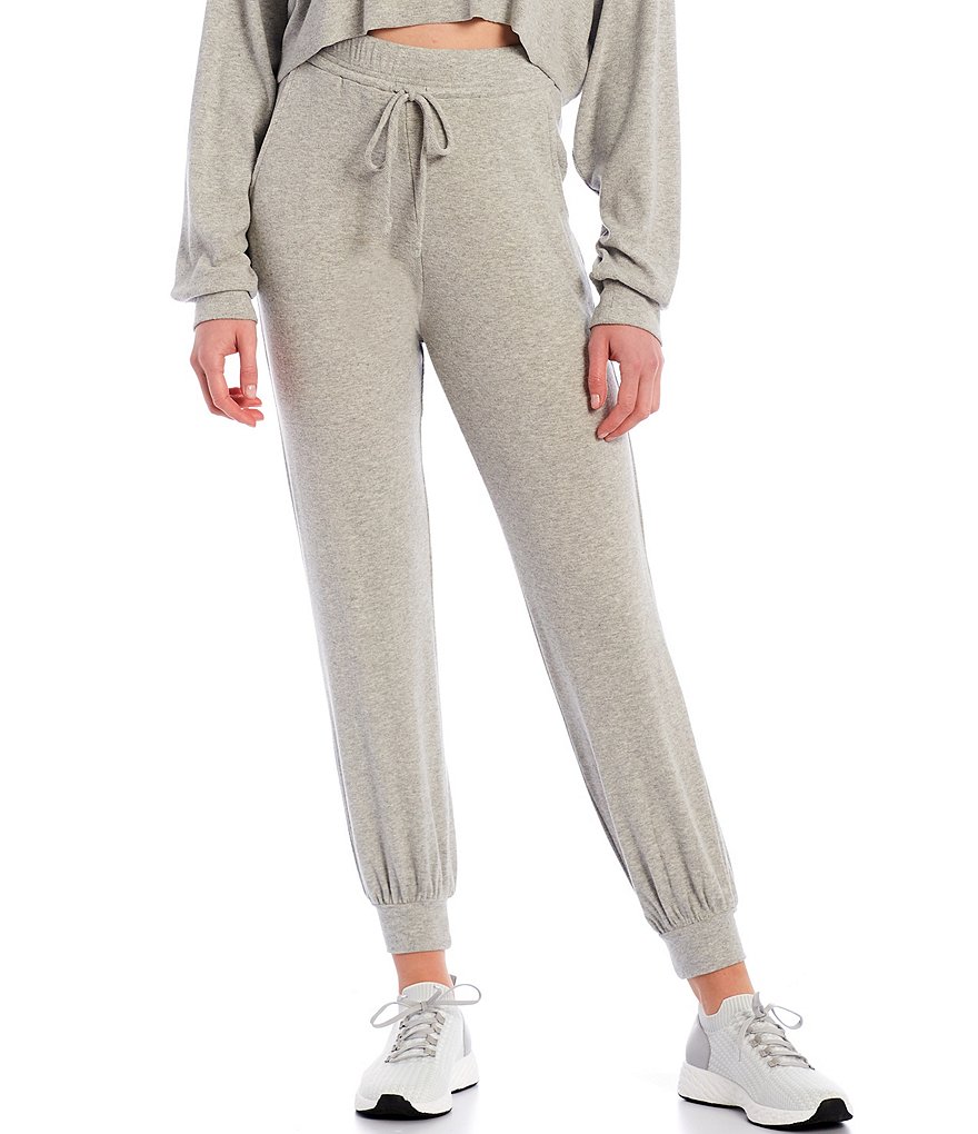 NIA Ribbed Hacci Drawstring Straight Leg Coordinating Ankle Joggers