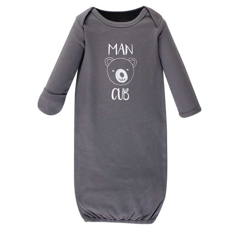 Luvable Friends Baby Boy Cotton Long-Sleeve Gowns 4pk, Bear, 0-6 Months